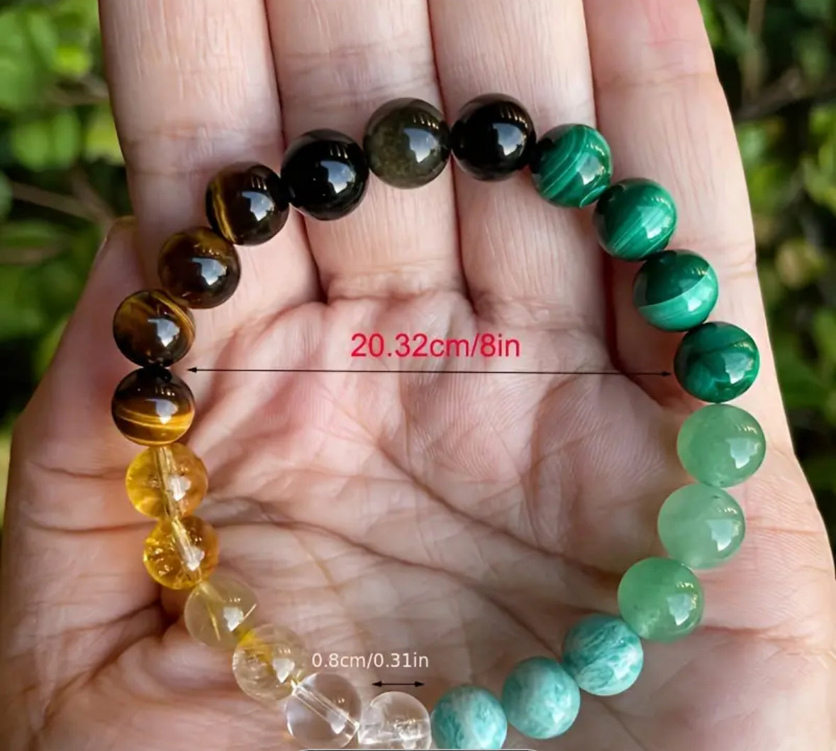 Green malachite tiger eye bracelet