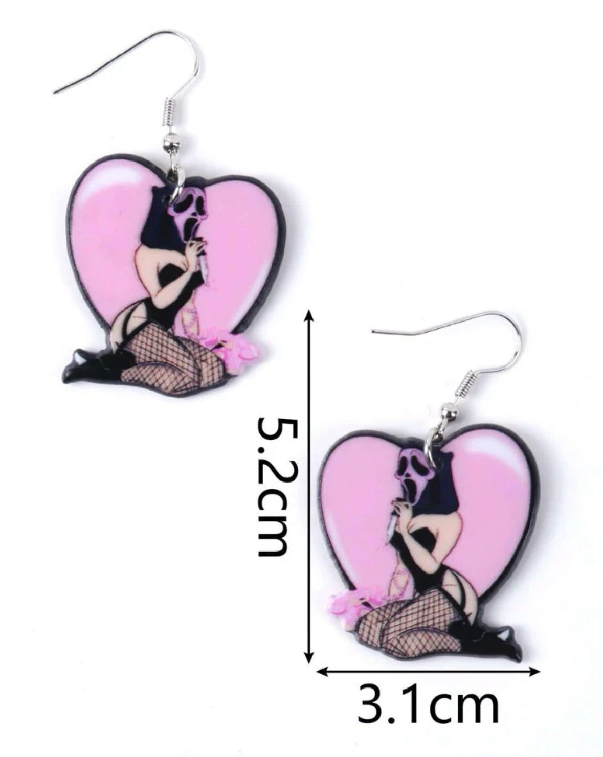 Sexy fashion earrings lady with fishnet