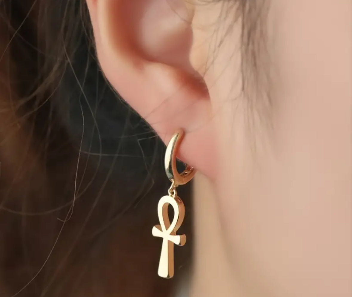Gold plated Ankh Earrings