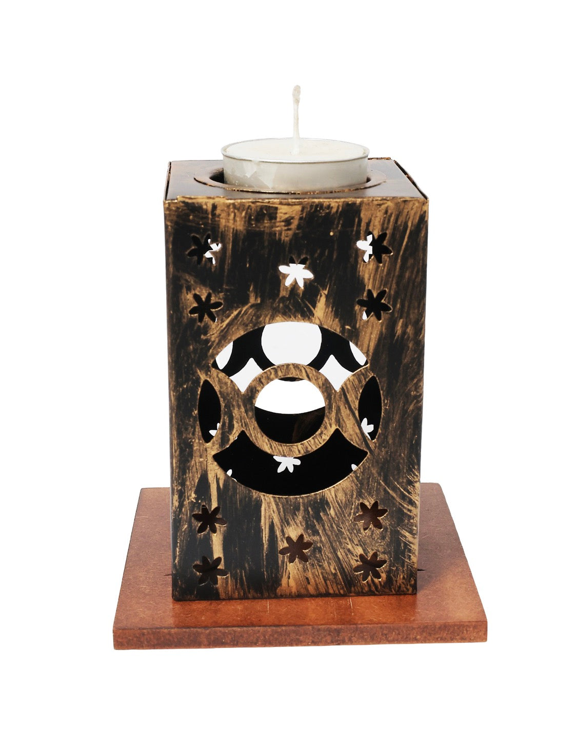 4” Triple Moon Metal Tea light holder