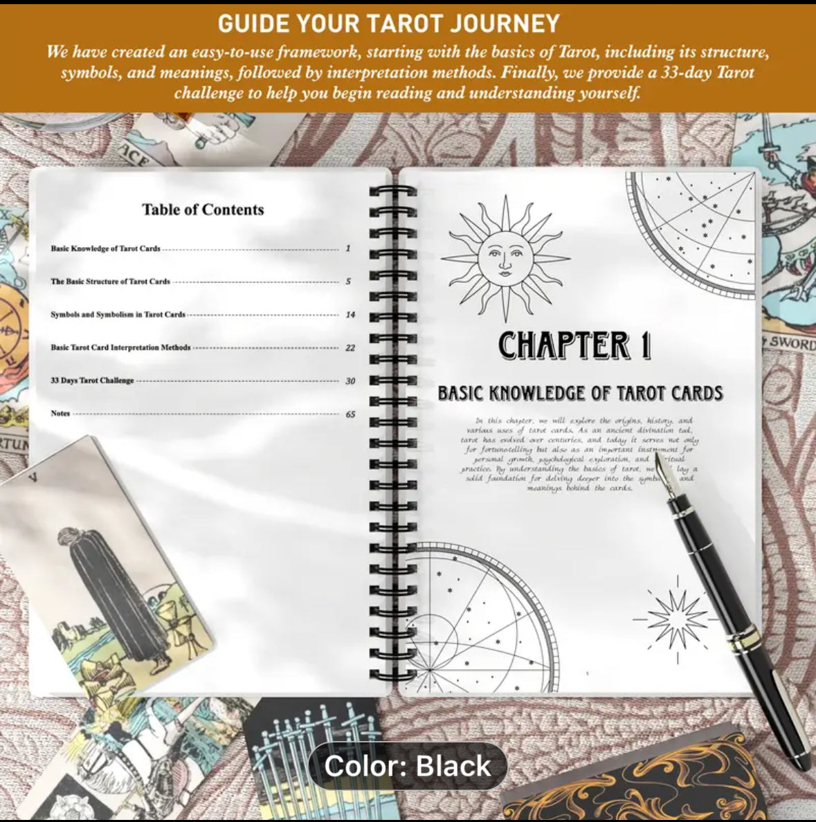 33 days of tarot journal/book