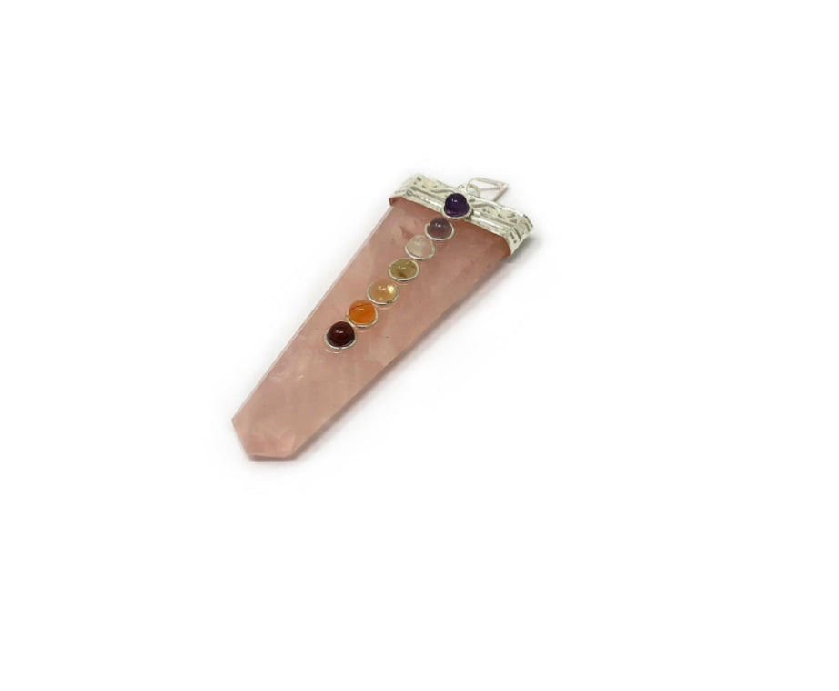 Rose quartz chakra pendant