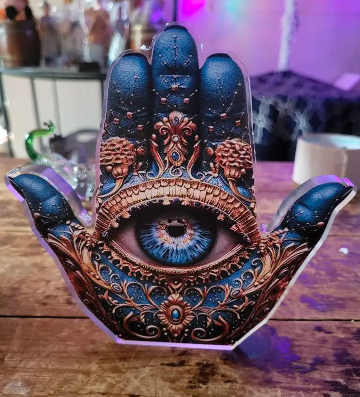 Devils eye Acrylic Hamsa 2D statue