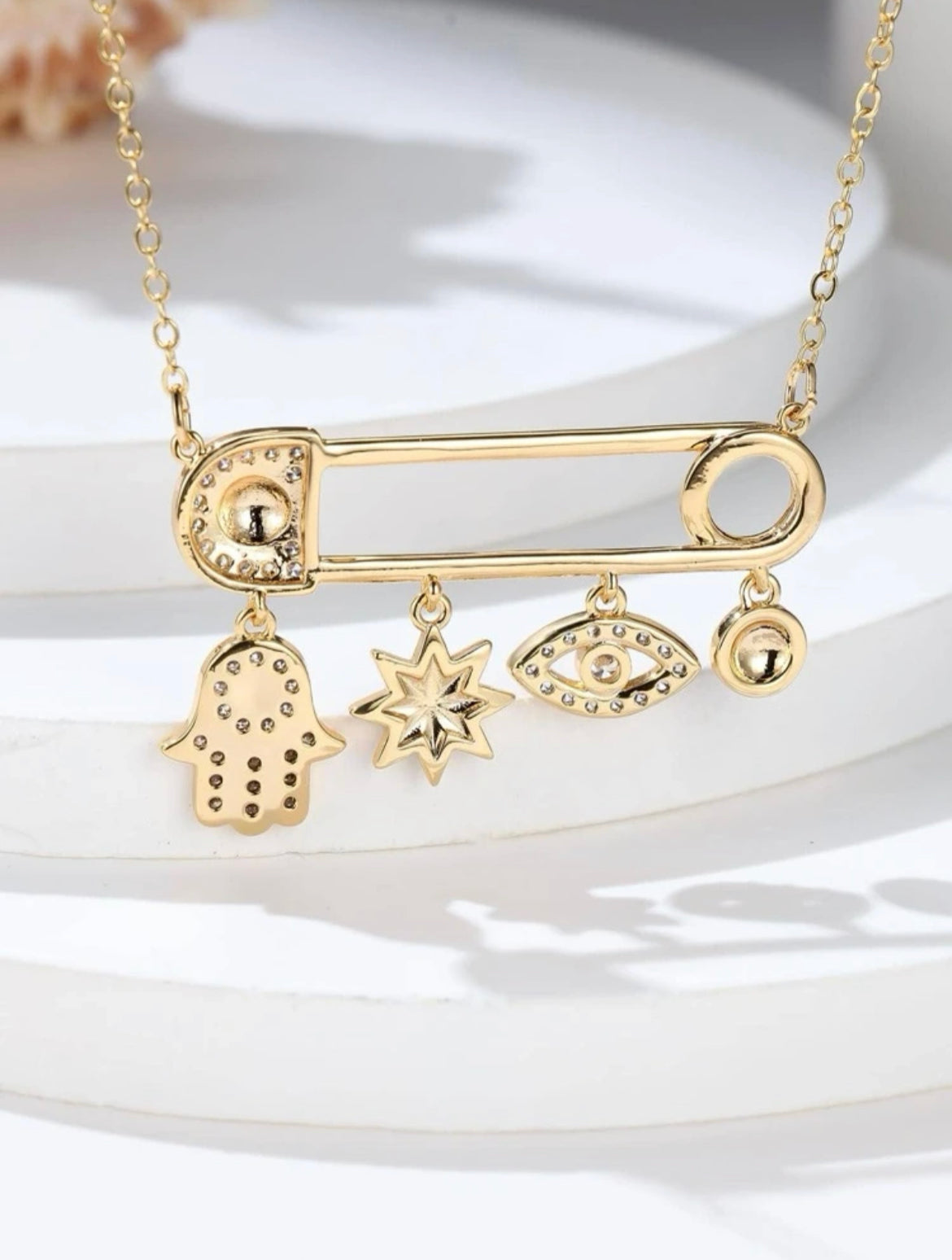 Evil eye charm necklace