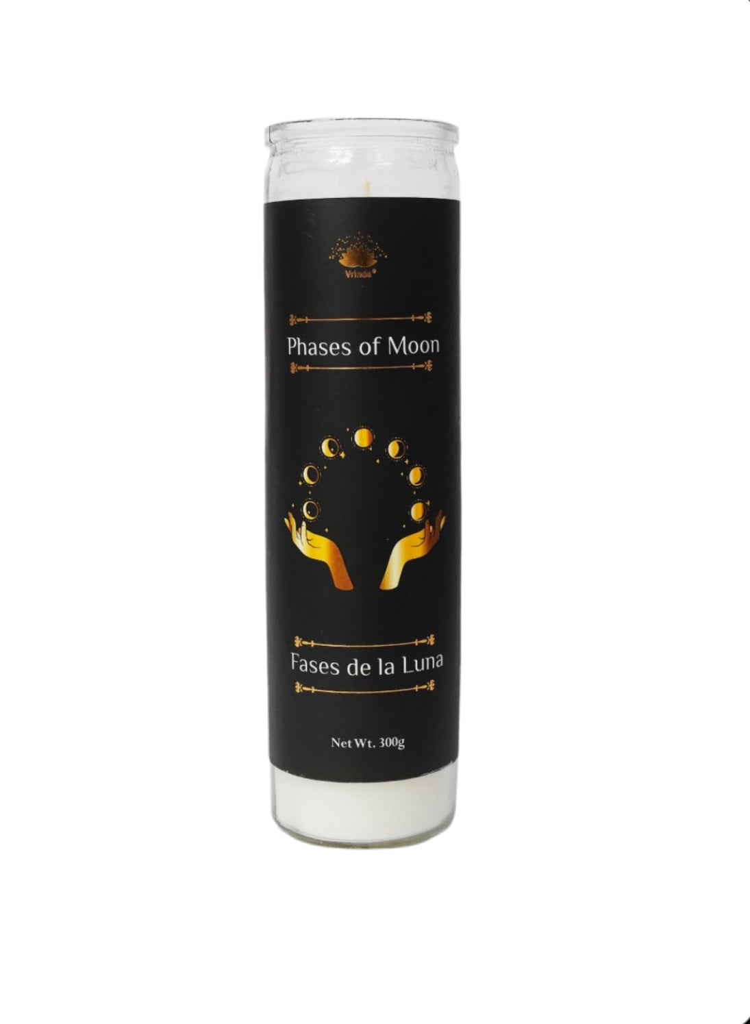 Phases of the moon candle