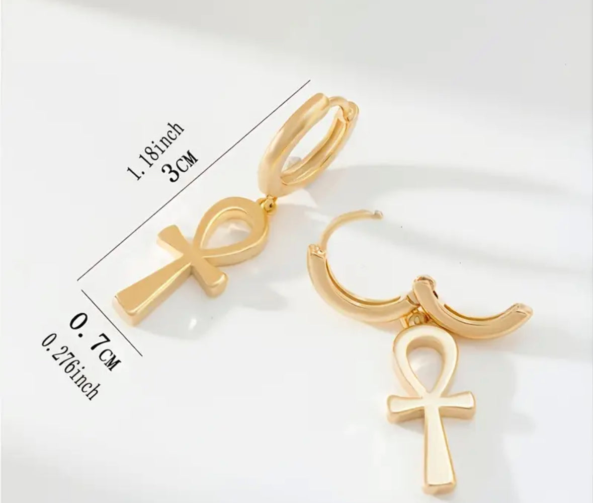 Gold plated Ankh Earrings