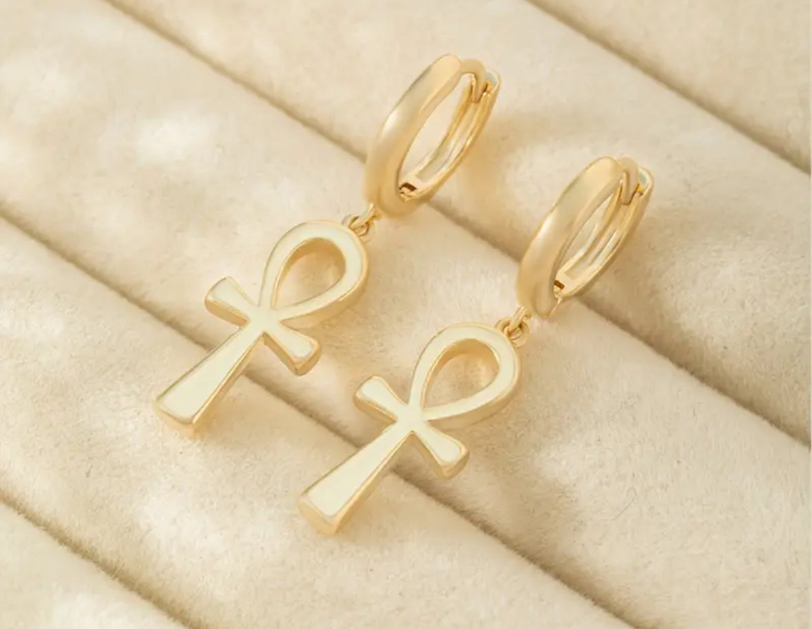 Gold plated Ankh Earrings