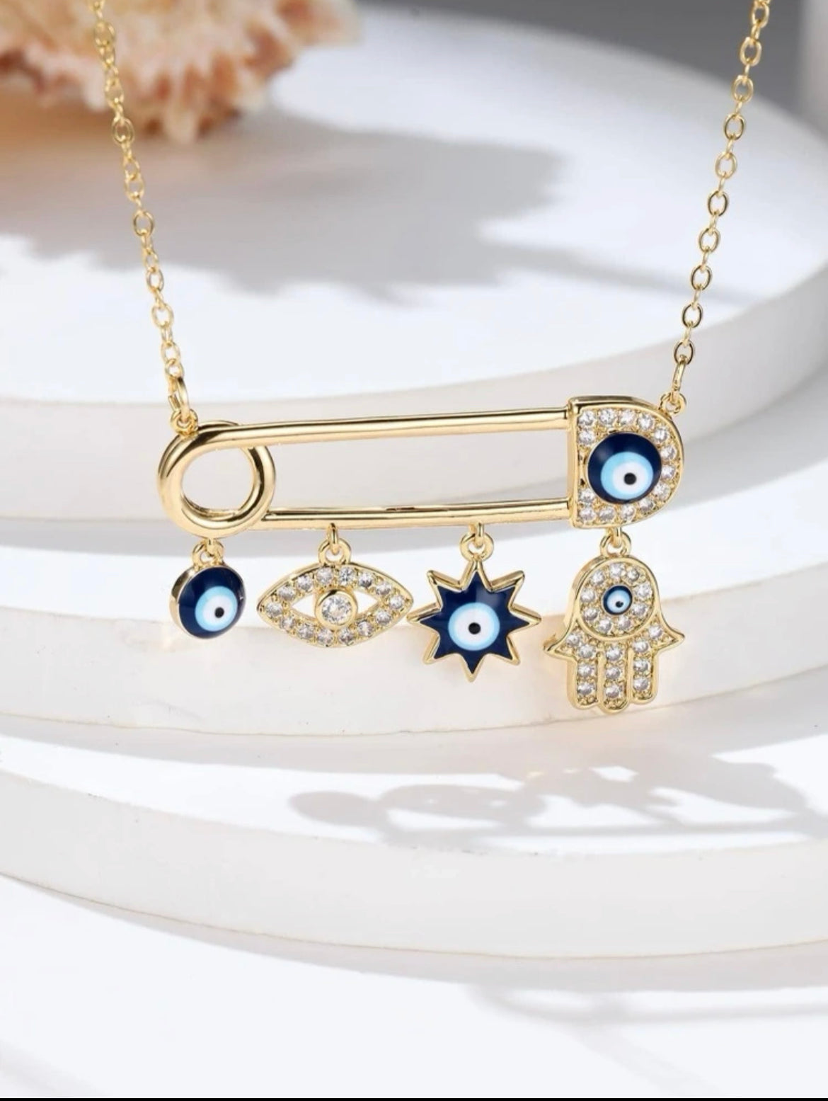 Evil eye charm necklace