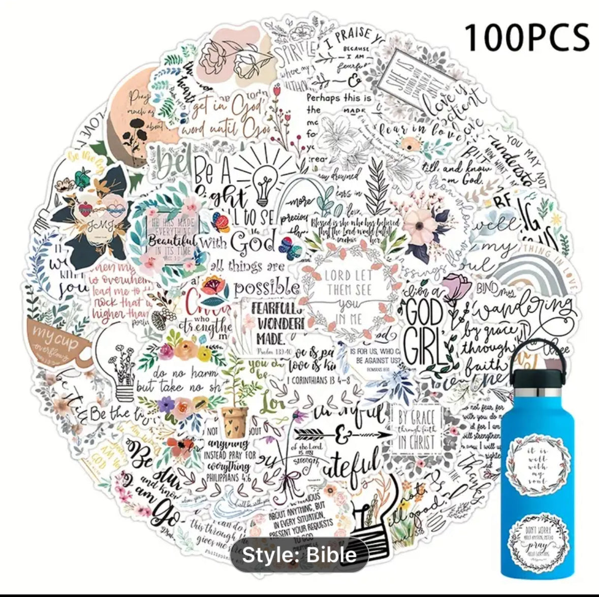 100 Pcs Bible stickers