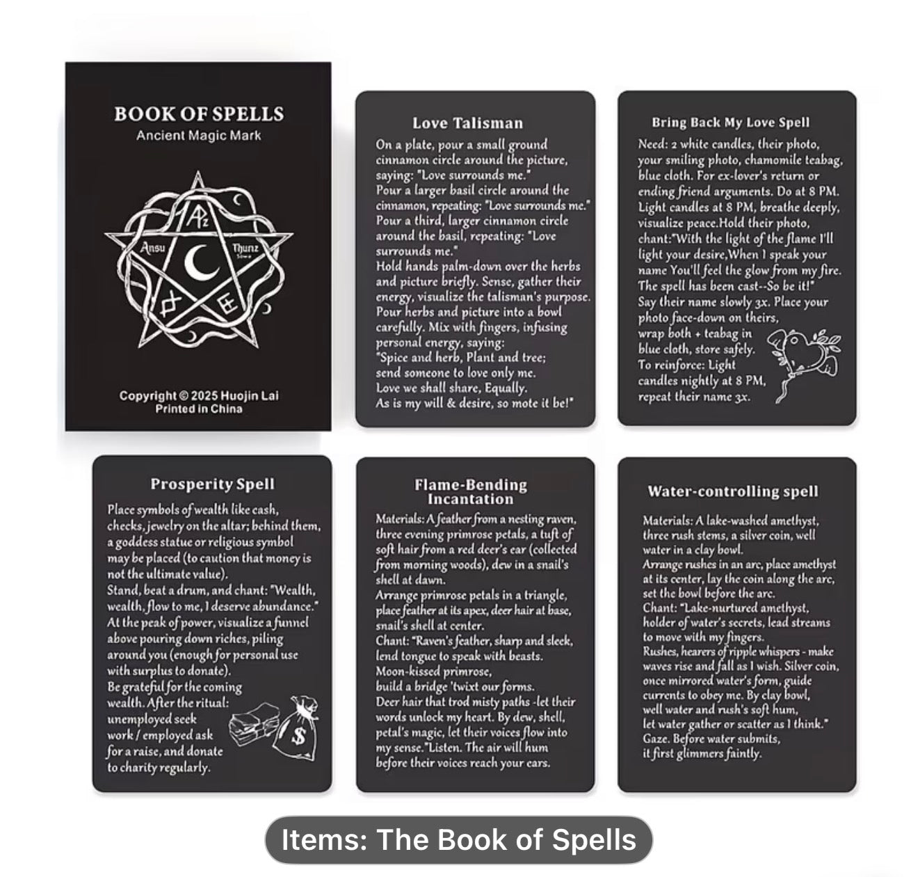 Book Of Spells Card