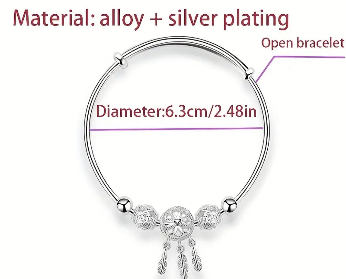 Silver vintage Dream catcher bracelet