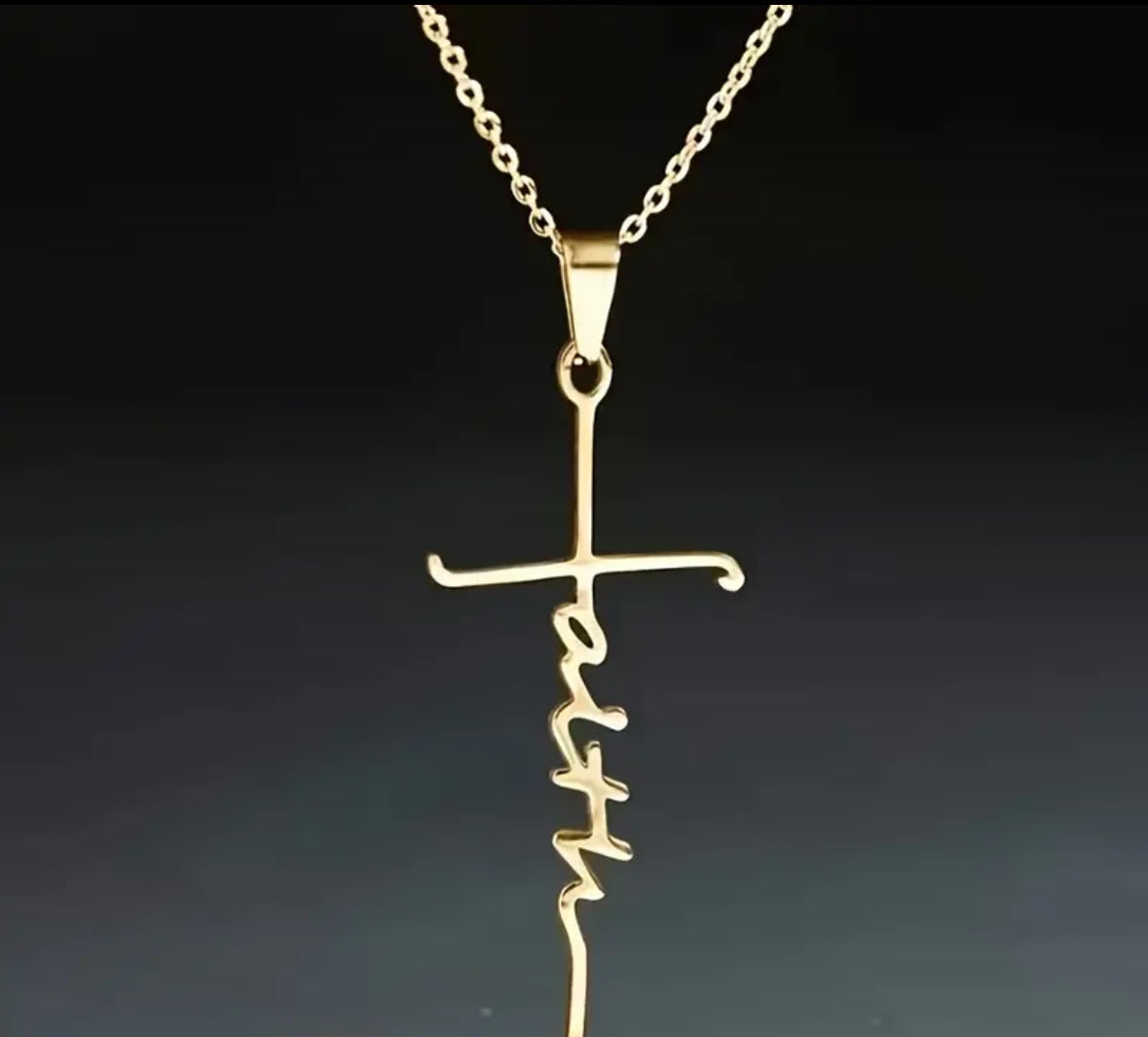 Stainless steel golden necklace