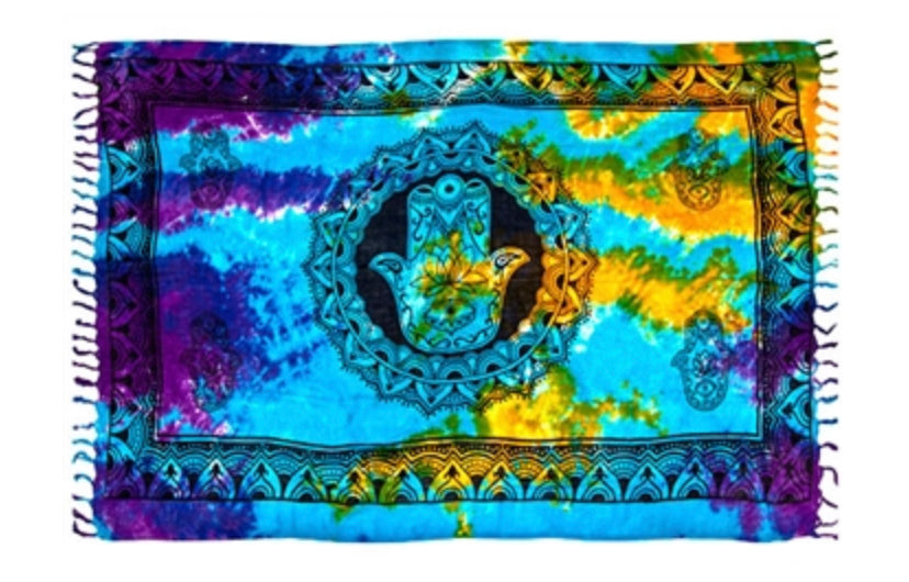 Hand of Fatima in Tie Dye Scarves 42x68