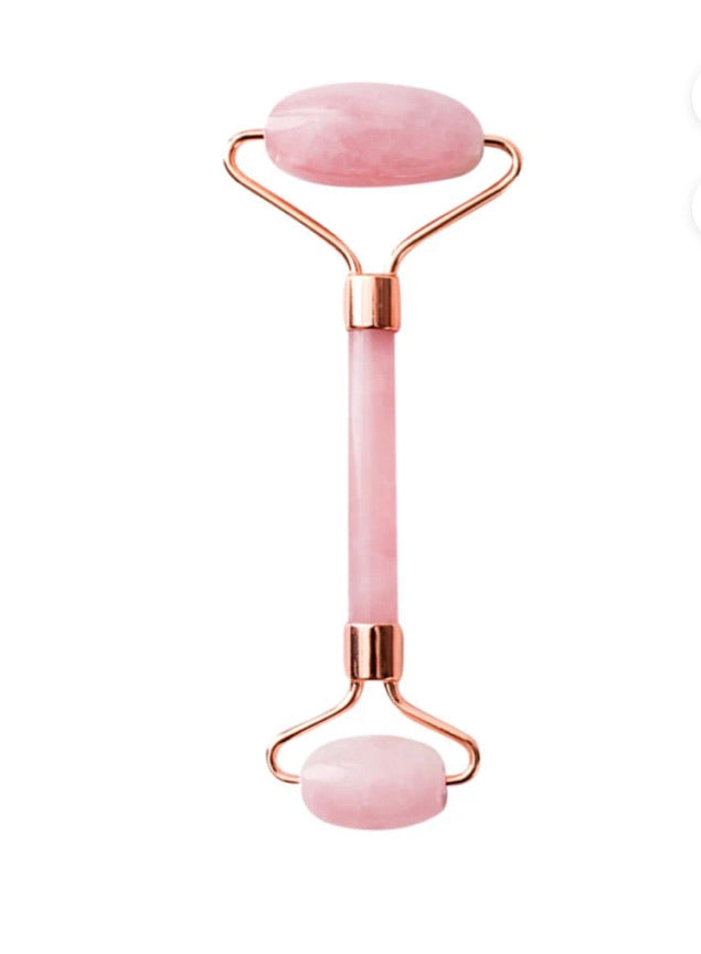 Rose quartz facial roller