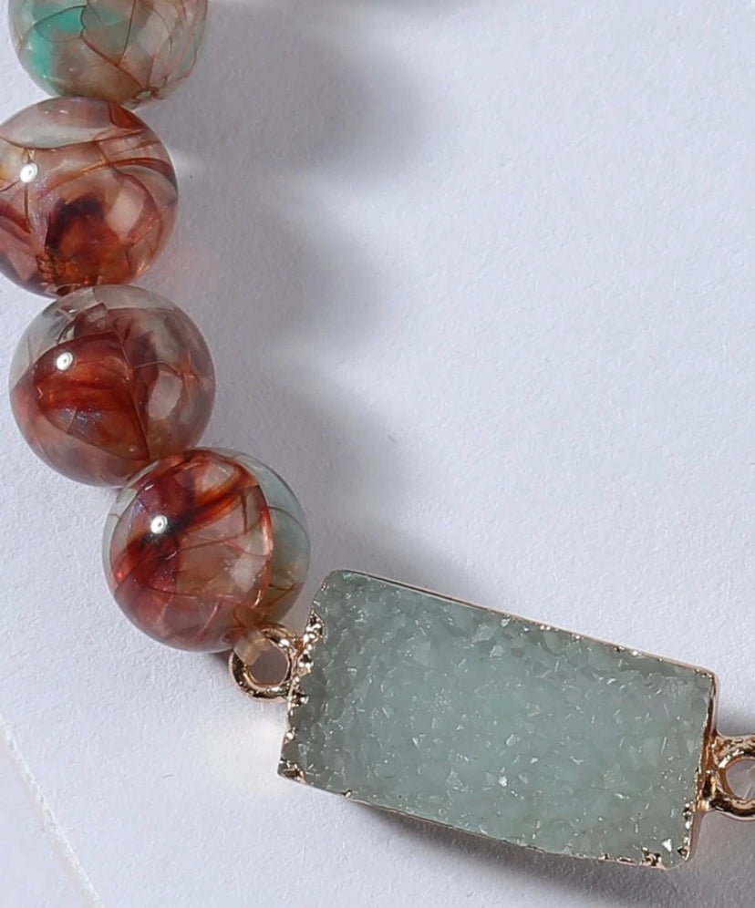 Geo gem stone bracelet