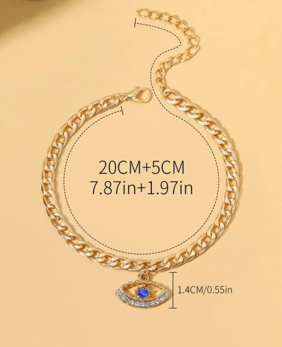 Evil eye anklet