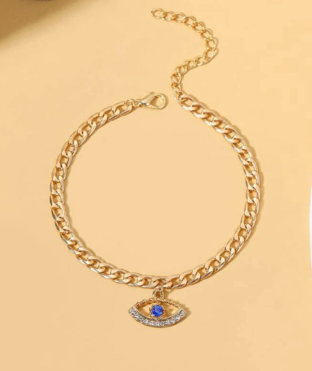 Evil eye anklet