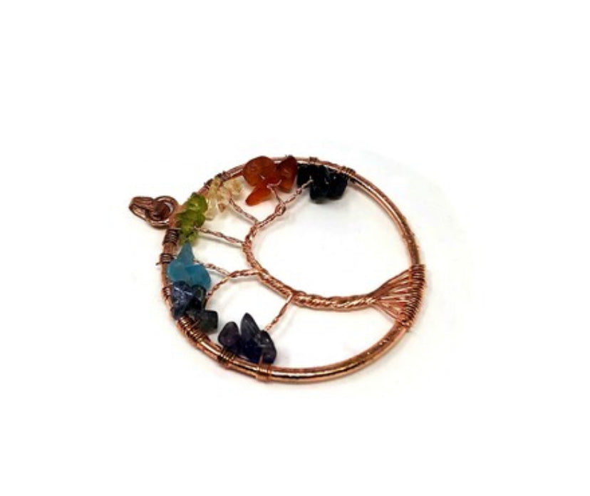 7 chakra copper pendant