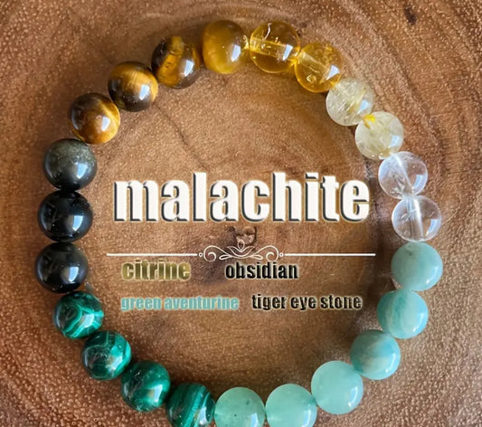 Green malachite tiger eye bracelet