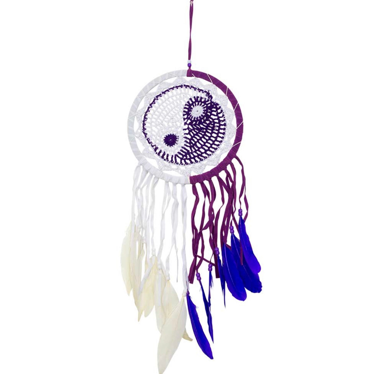 Dreamcatcher Woven Ying Yang - Purple & White