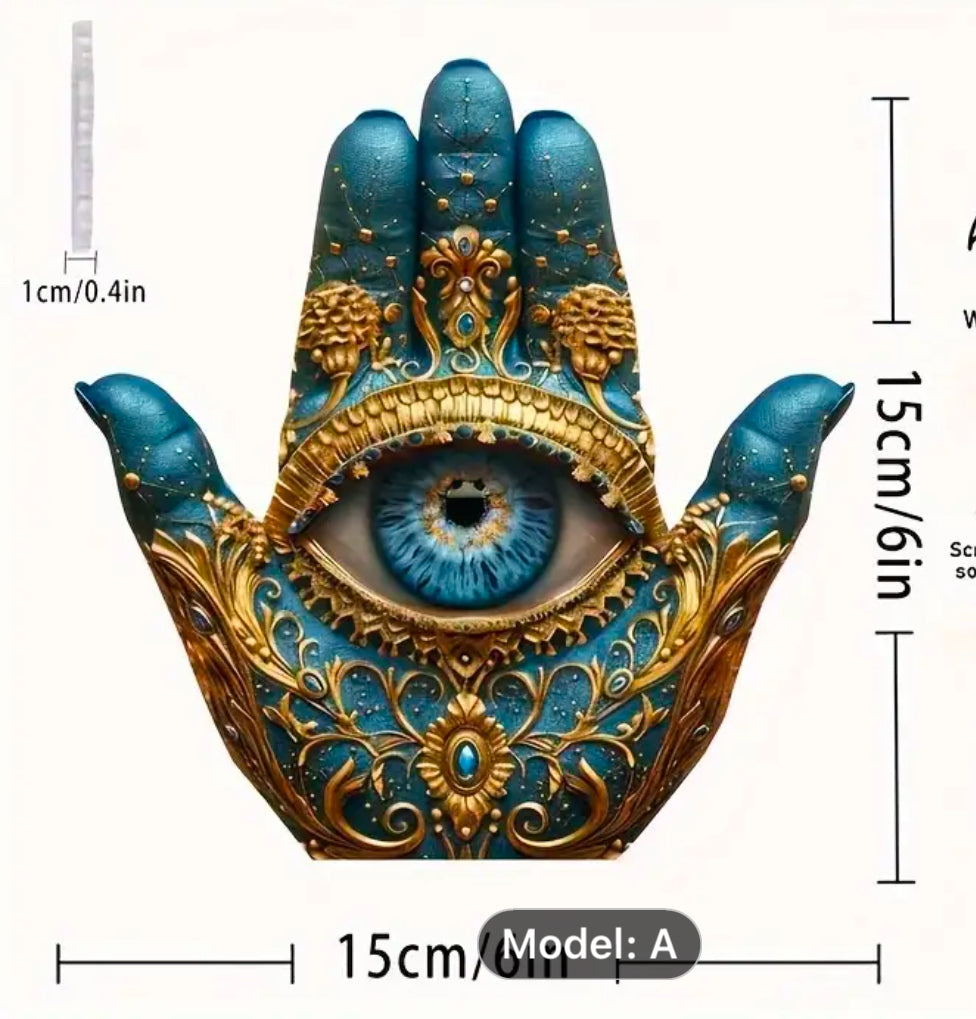 Devils eye Acrylic Hamsa 2D statue