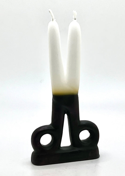 Black and white Scissor candle