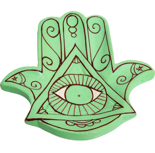 Fatima Hand Wood Incense Holder