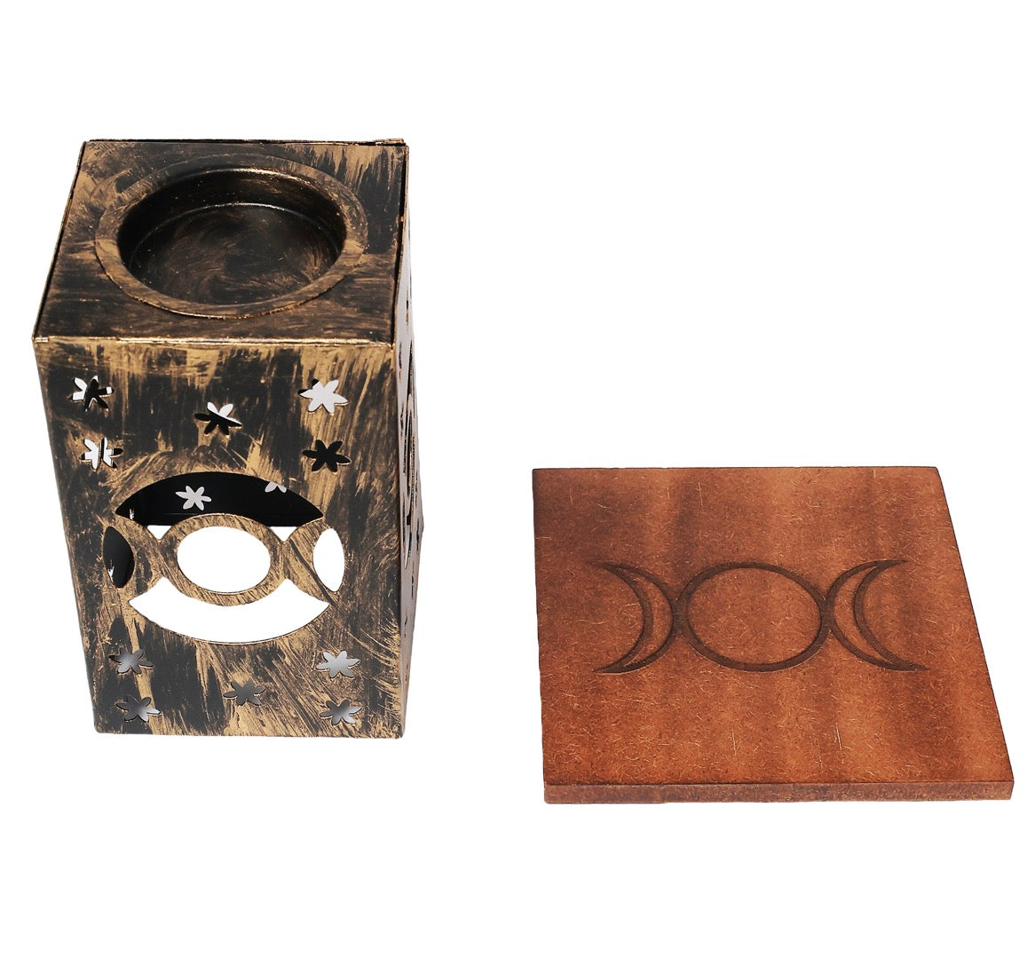 4” Triple Moon Metal Tea light holder