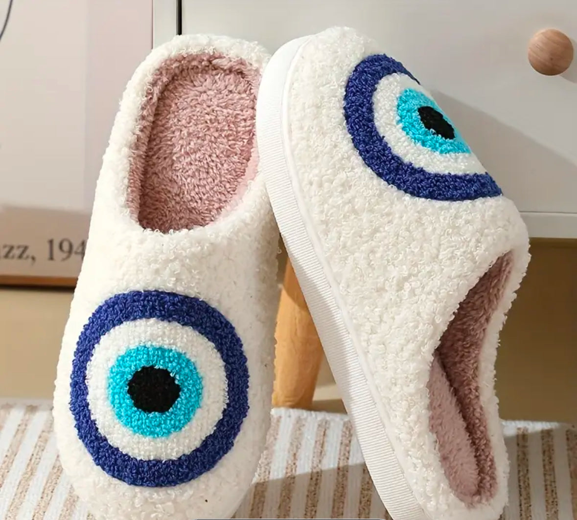 Evil eye slippers