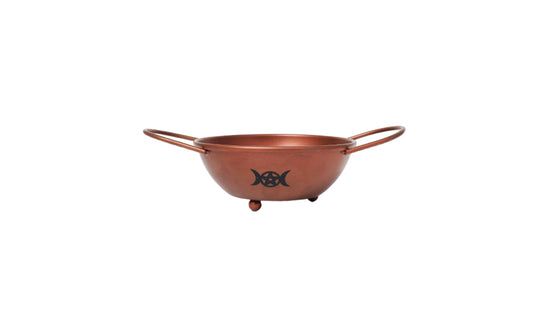 8 inch metal cauldron with handles