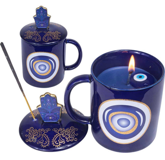 Multi Purpose 3 in 1 Ceramic Coffee Mug Candle & Incense Holder