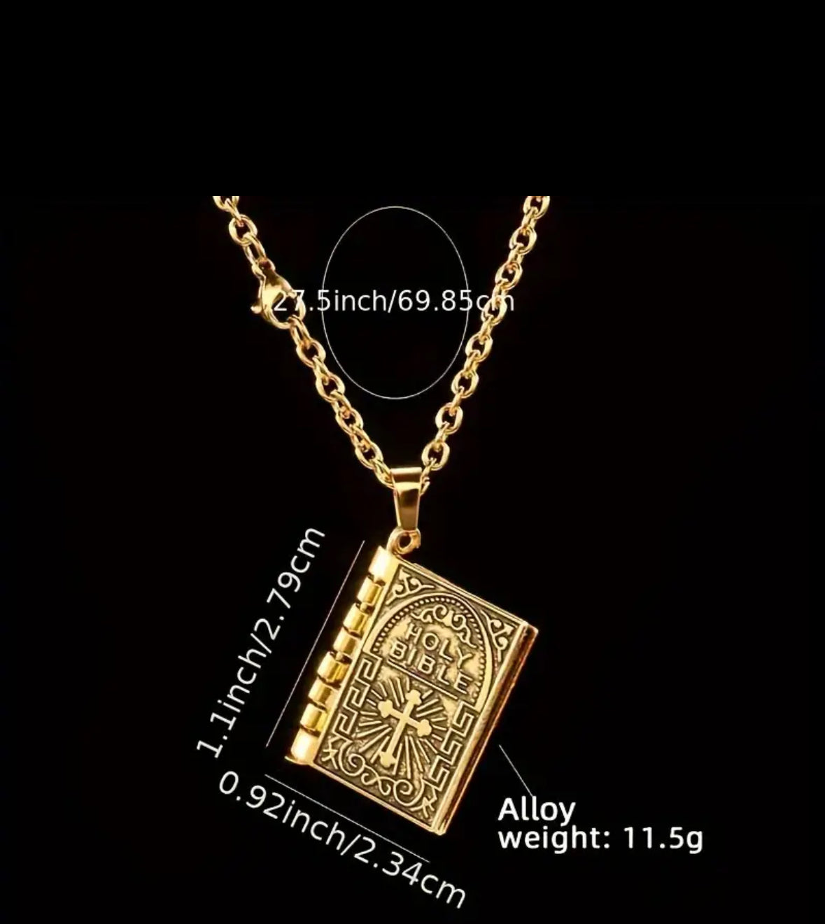 Holy Bible religious necklace