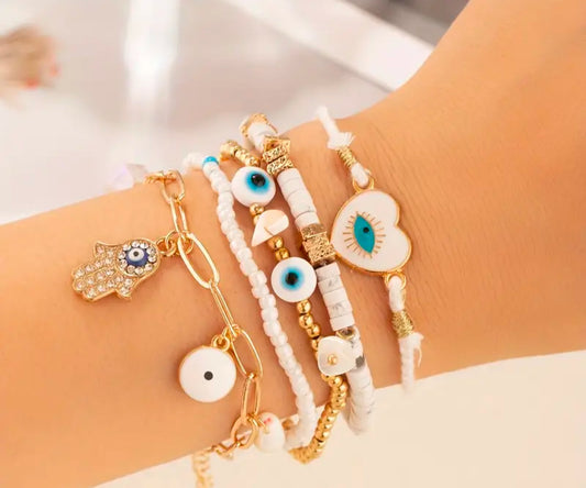 Evil eye beaded bracelets