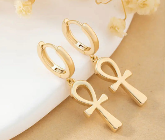 Gold plated Ankh Earrings