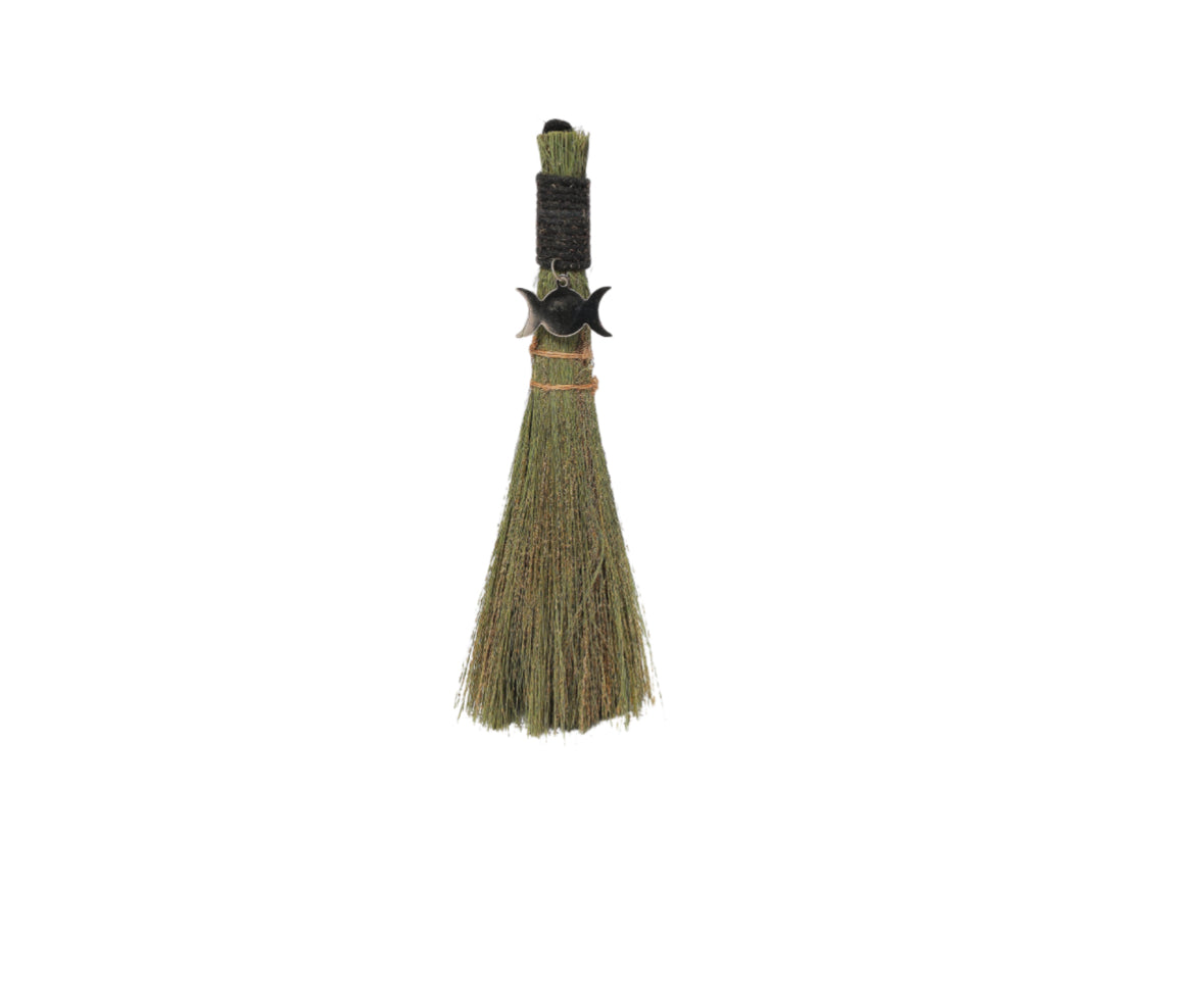 8” Triple moon altar broom