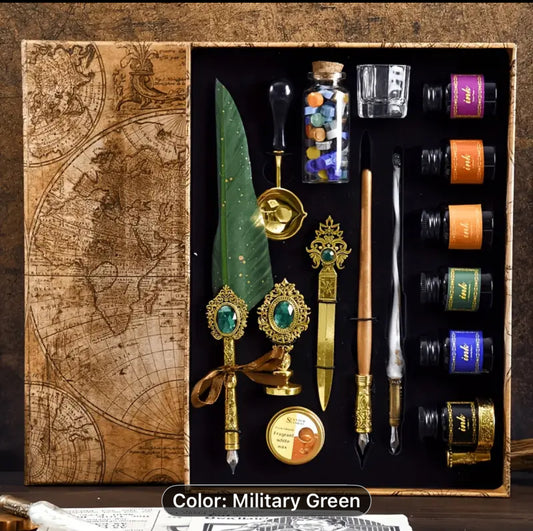 Vintage Feather Pen set
