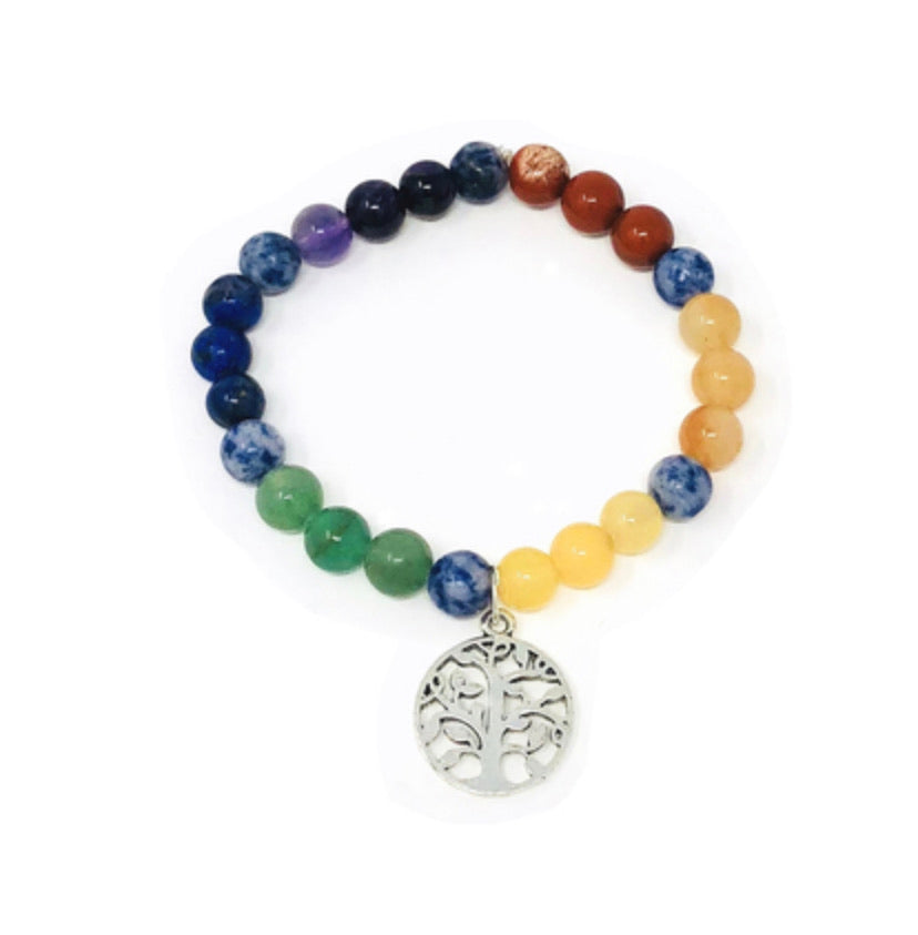 7 Chakra beads with Tree of life charm Bracelet