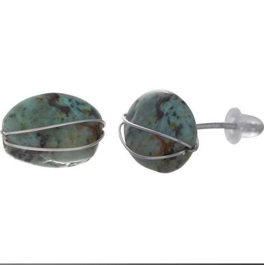 African turquoise earrings