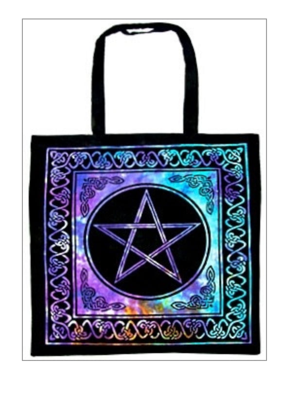 Pentacle Tote Bag in tie dye.