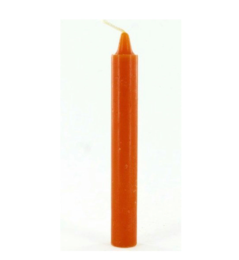 Household taper orange candle