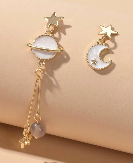 Star Moon Drop Earrings