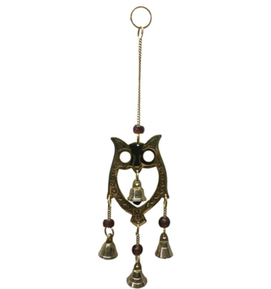 Brass Wind Chime with bells Owl