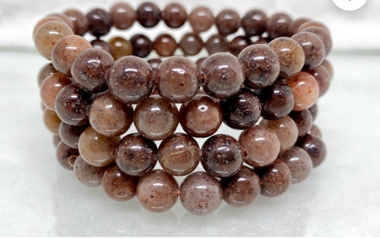 Purple aventurine bracelet(dk brown tint)