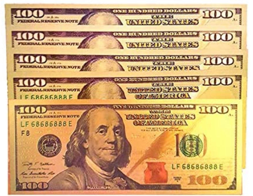 Prosperity $100 Gold Leaf Bills