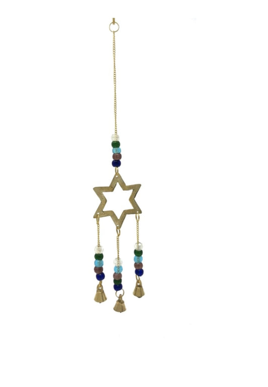 Star wind chime w/beads