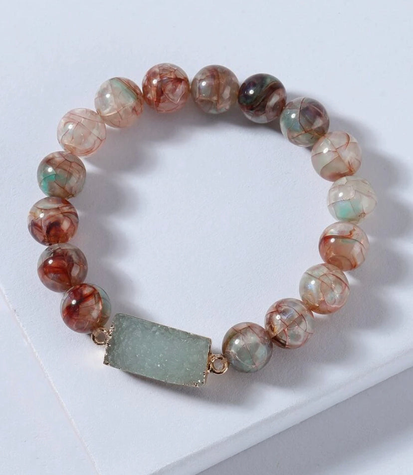 Geo gem stone bracelet