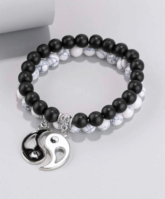 2 piece Unisex ying and yang bracelet