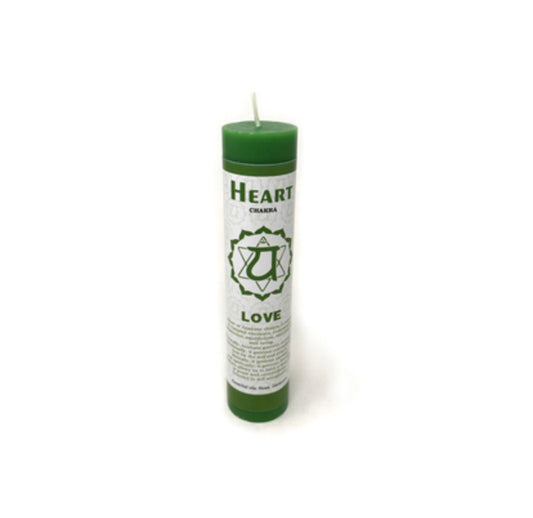 Heart chakra 7 inch candle