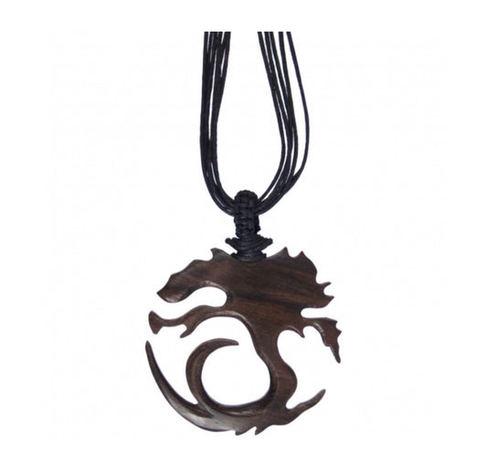 Wood tree of life necklace