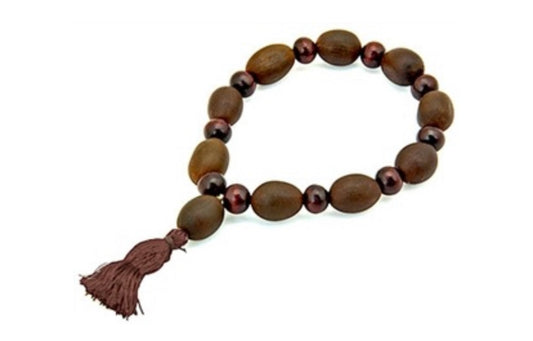 Red Sandalwood with Lotus Seed Stretch Bracelet